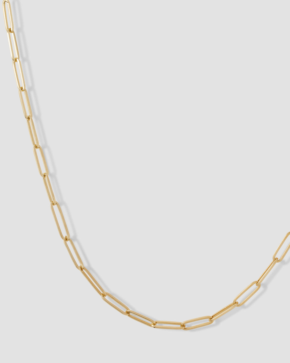 Large Long Link with Circle Push Clasp necklace - close-up detail | 18k gold chain