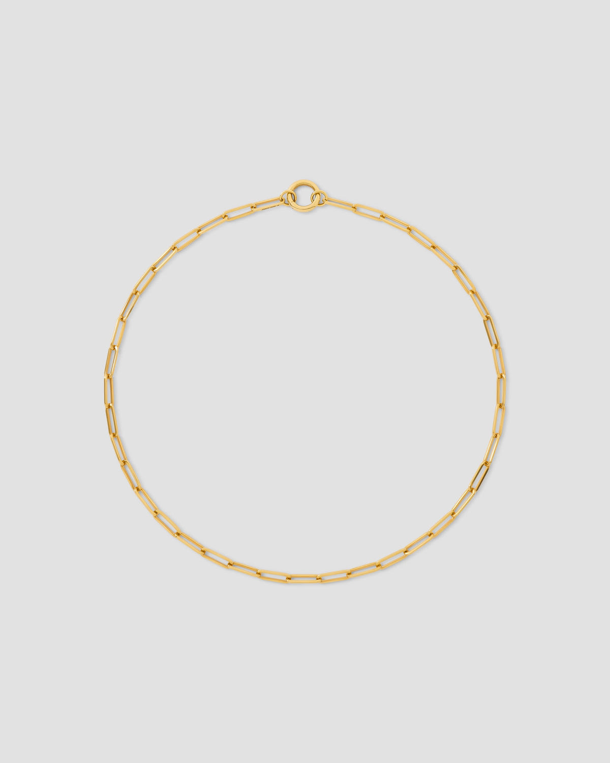 Long Link Chain with Circle Push Clasp