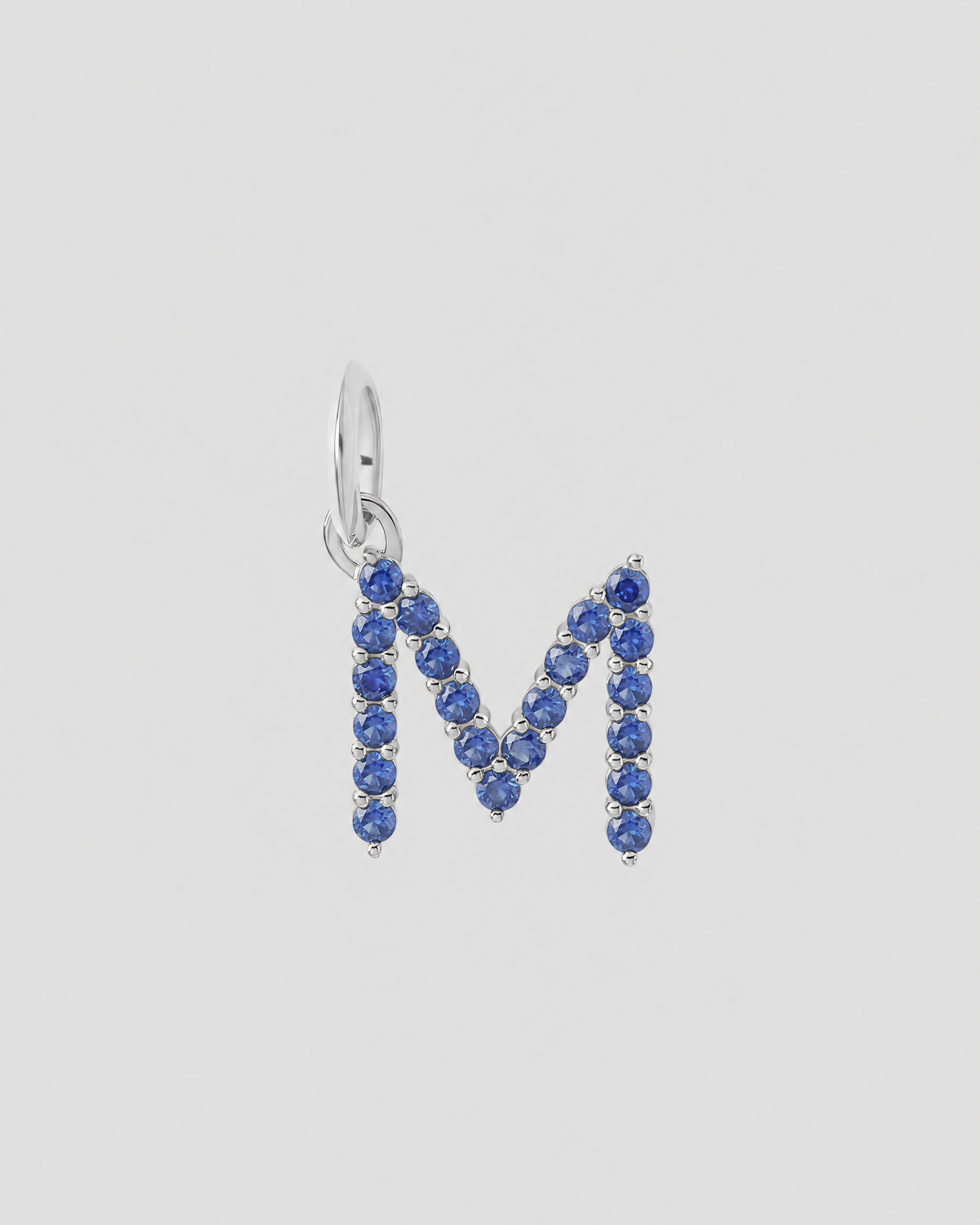 Medium Floating Sapphire Minimal Block Letter