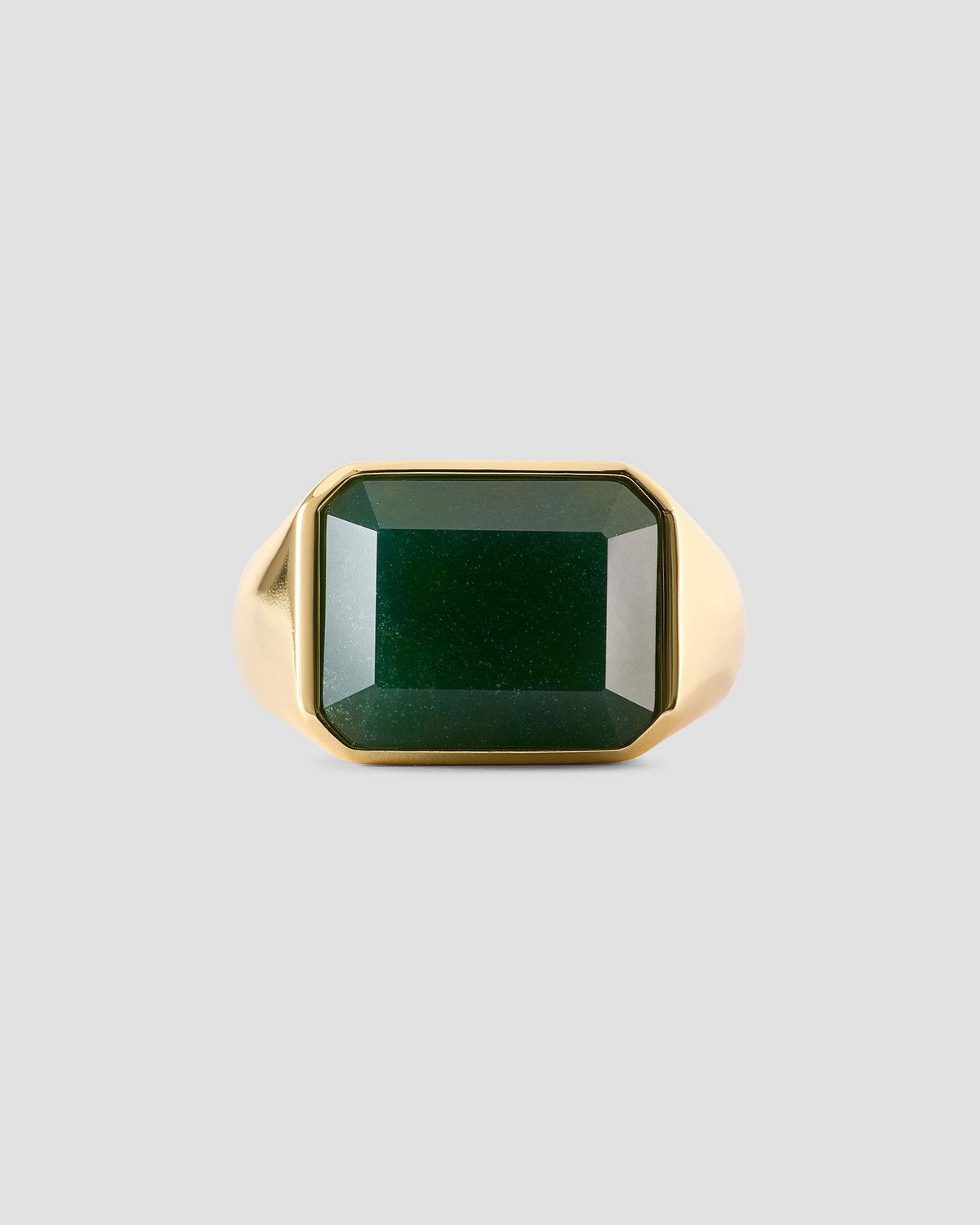 Semi-Precious Emerald Signet Ring