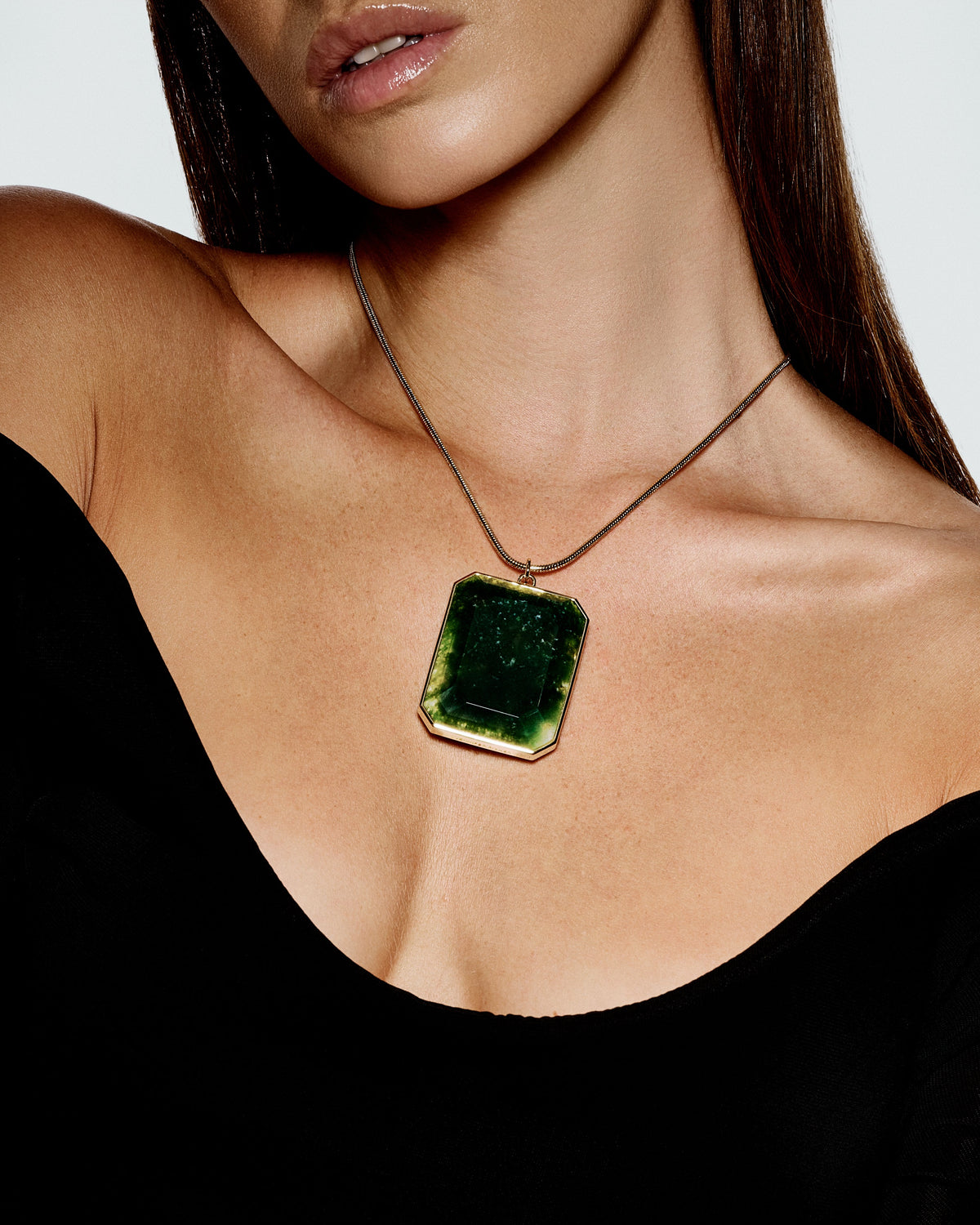 Semi-Precious Emerald Chain Necklace
