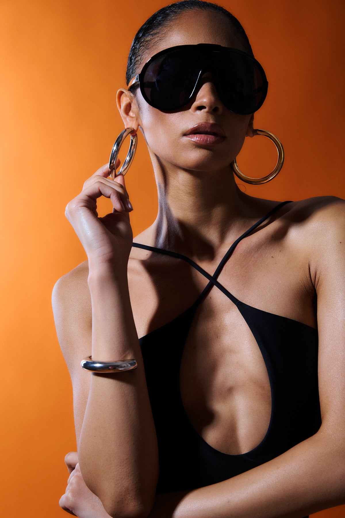 Jamma Cuff bracelet - front view | real gold bracelet for women