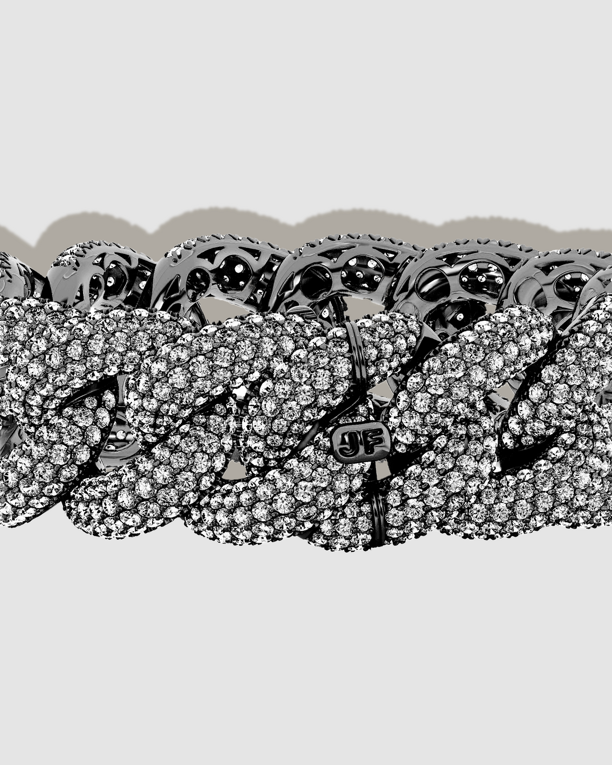 JF Lab - Pavé Diamond Cuban Link Bracelet - worn look | female gold bracelet
