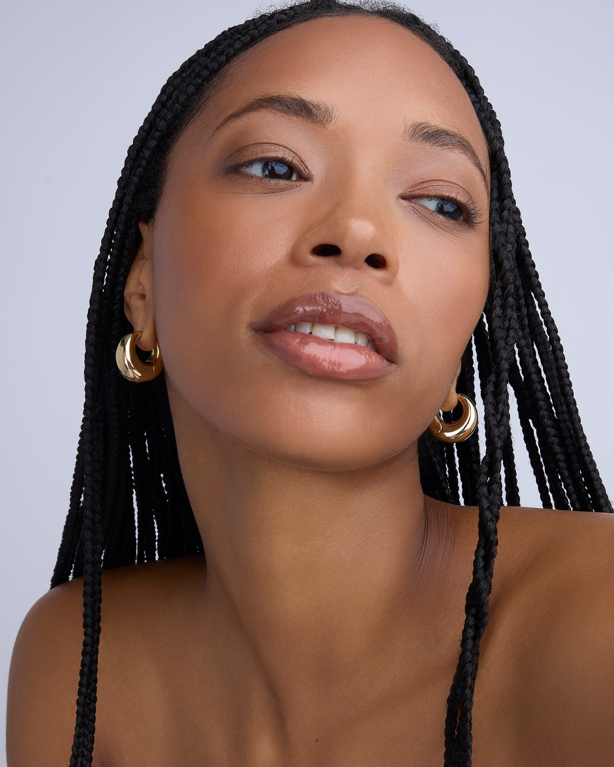 Dylan Micro Huggies earring - back view | gold huggie earrings