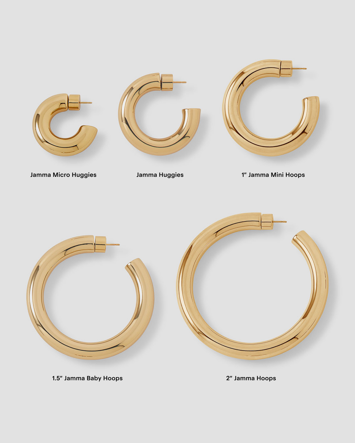 2" Jamma Hoops gold earring - alternate angle | hoop earrings