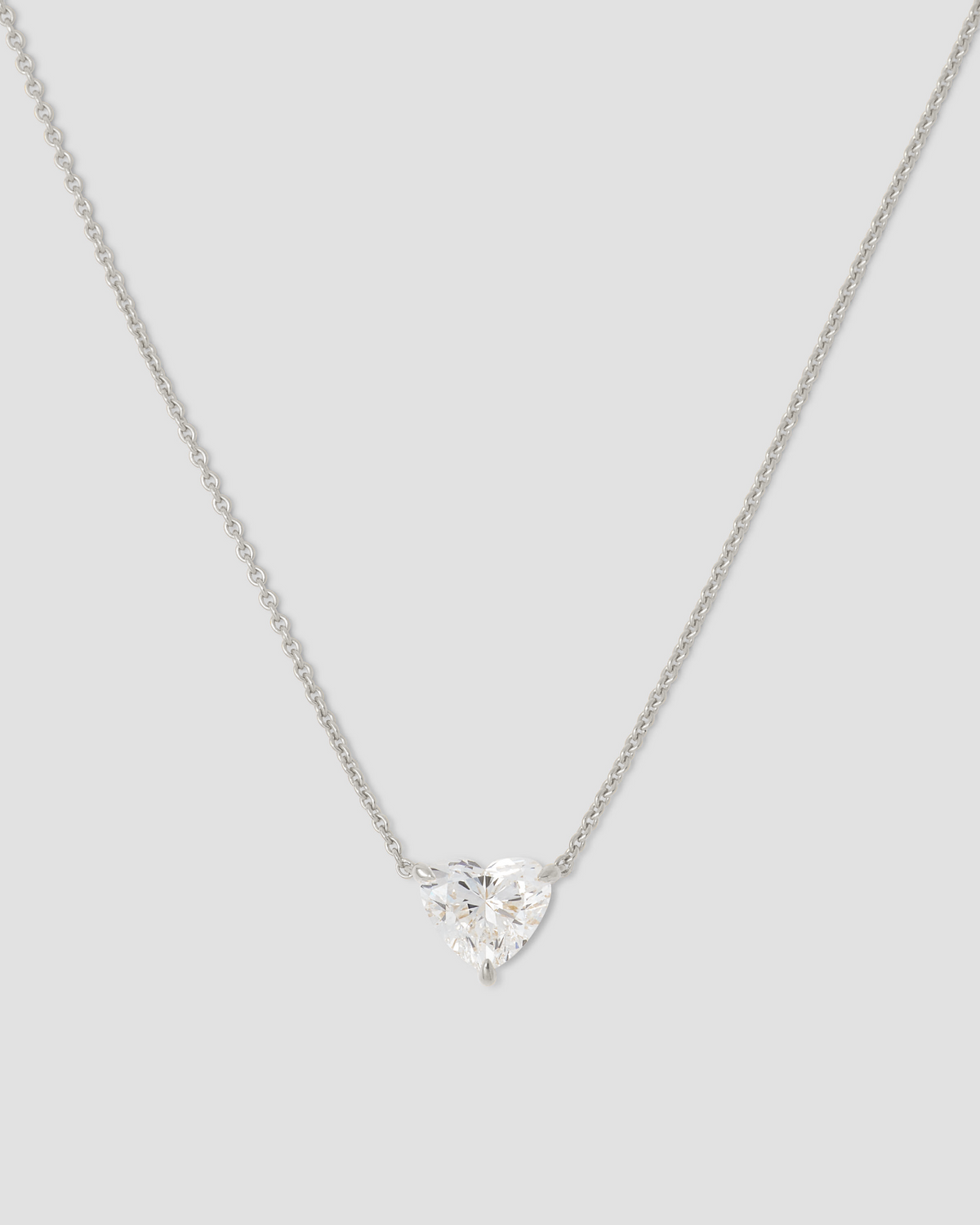 Floating Lab Diamond Heart Pendant Necklace gold necklace - product detail shot | lab grown diamond necklace