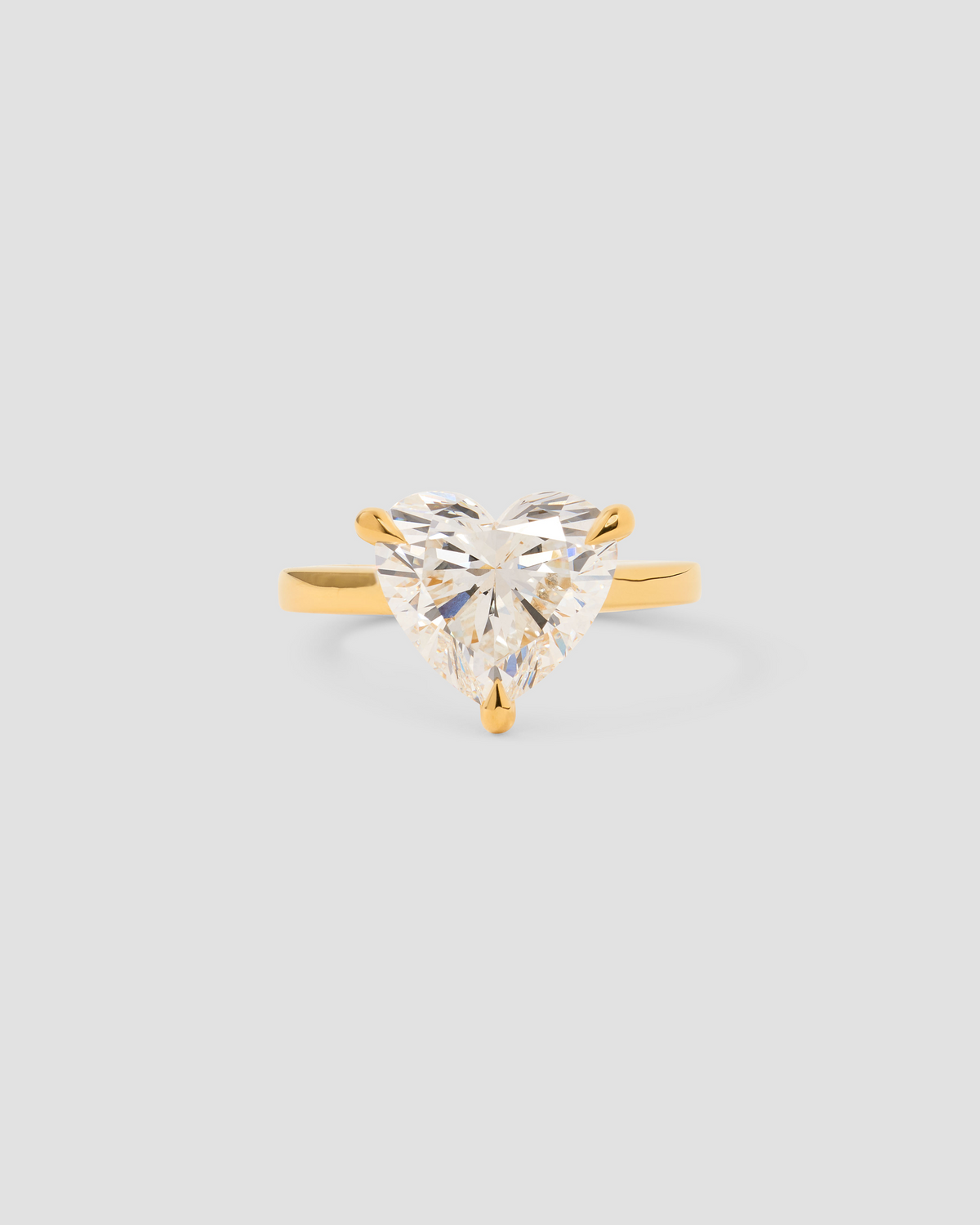 Floating Lab Diamond Heart Ring gold ring - styled on model | lab grown diamond jewelry