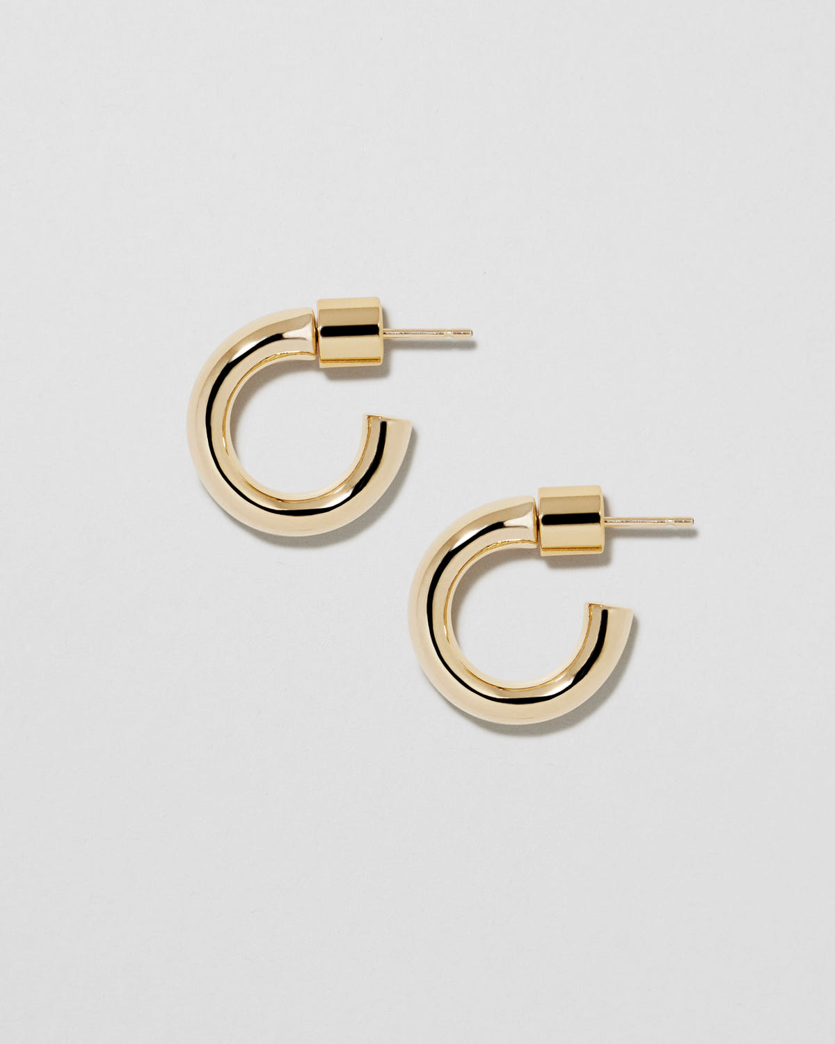 Lilly Micro Huggies earring - close-up detail | gold hoop earrings for women