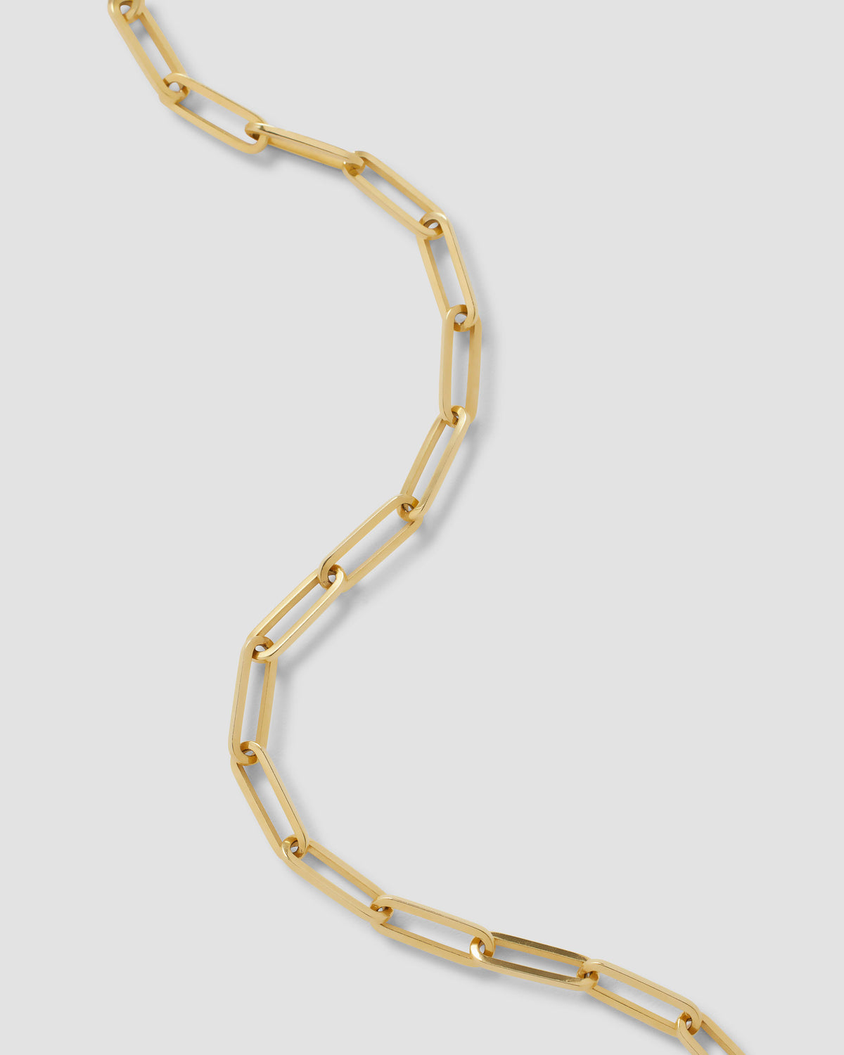 Long Link Chain in 18K Yellow Gold necklace - alternate angle | 18k gold chain