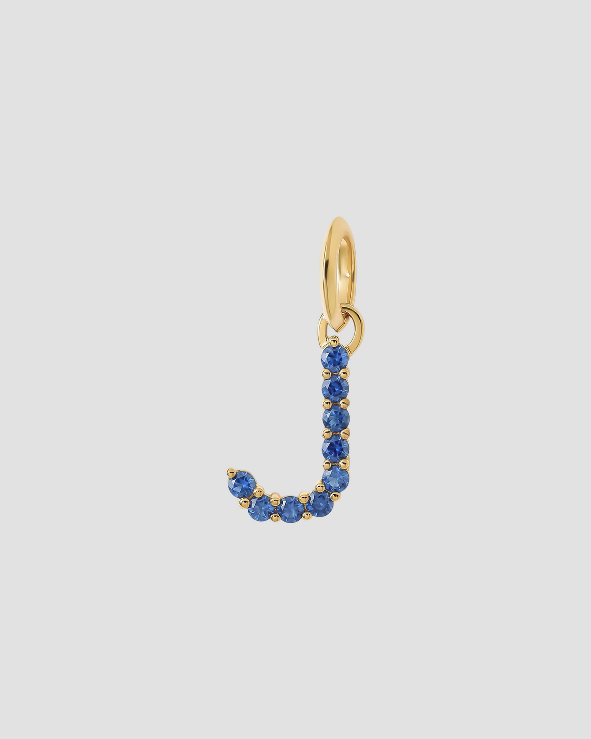 Medium Floating Sapphire Minimal Block Letter