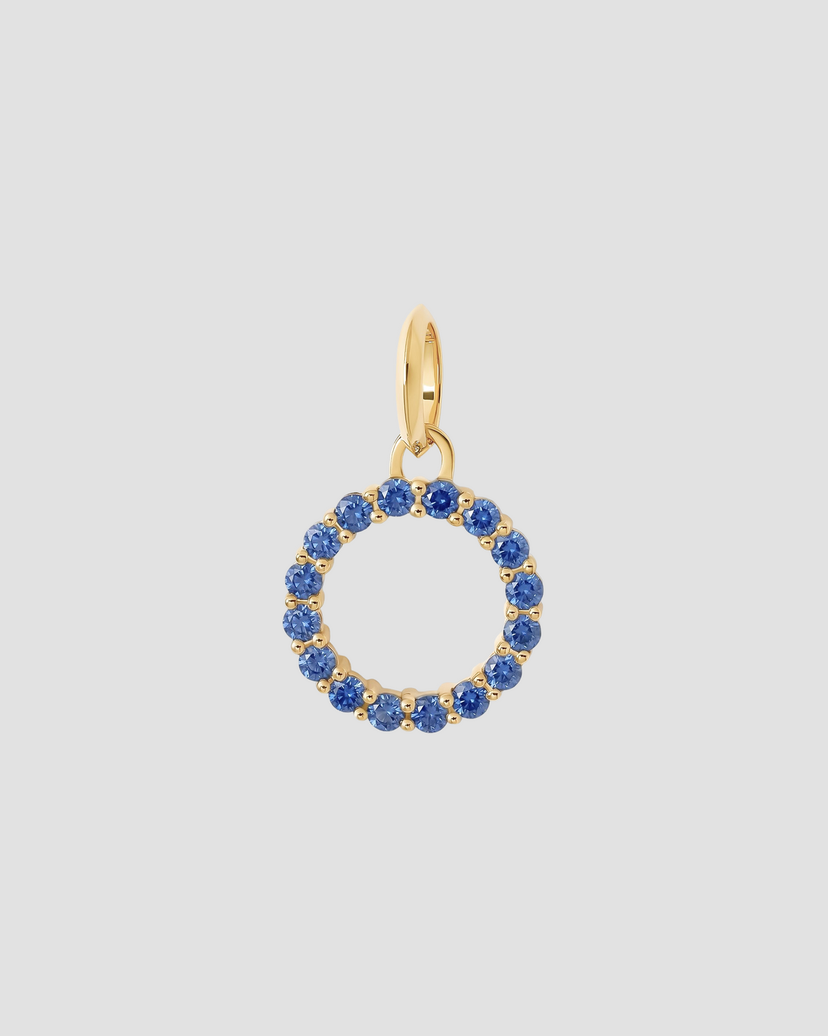 Medium Floating Sapphire Minimal Block Letter
