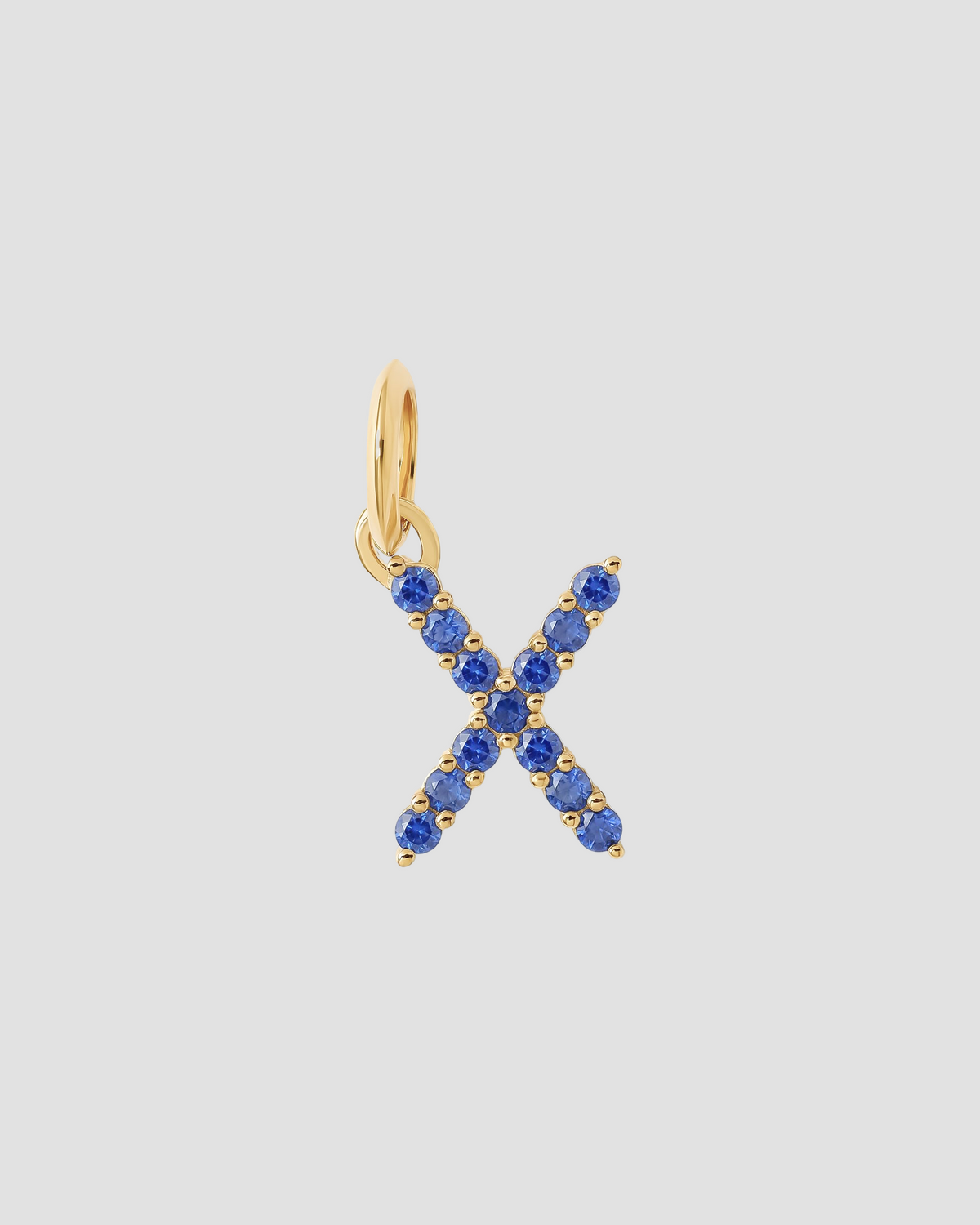 Medium Floating Sapphire Minimal Block Letter