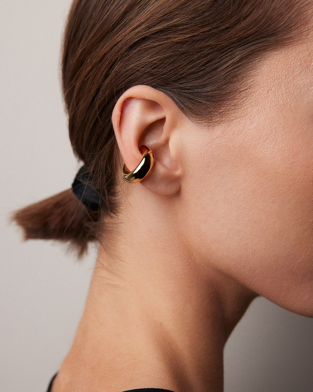 Natasha Micro Ear Cuff earring - styled on model | gold earrings for women