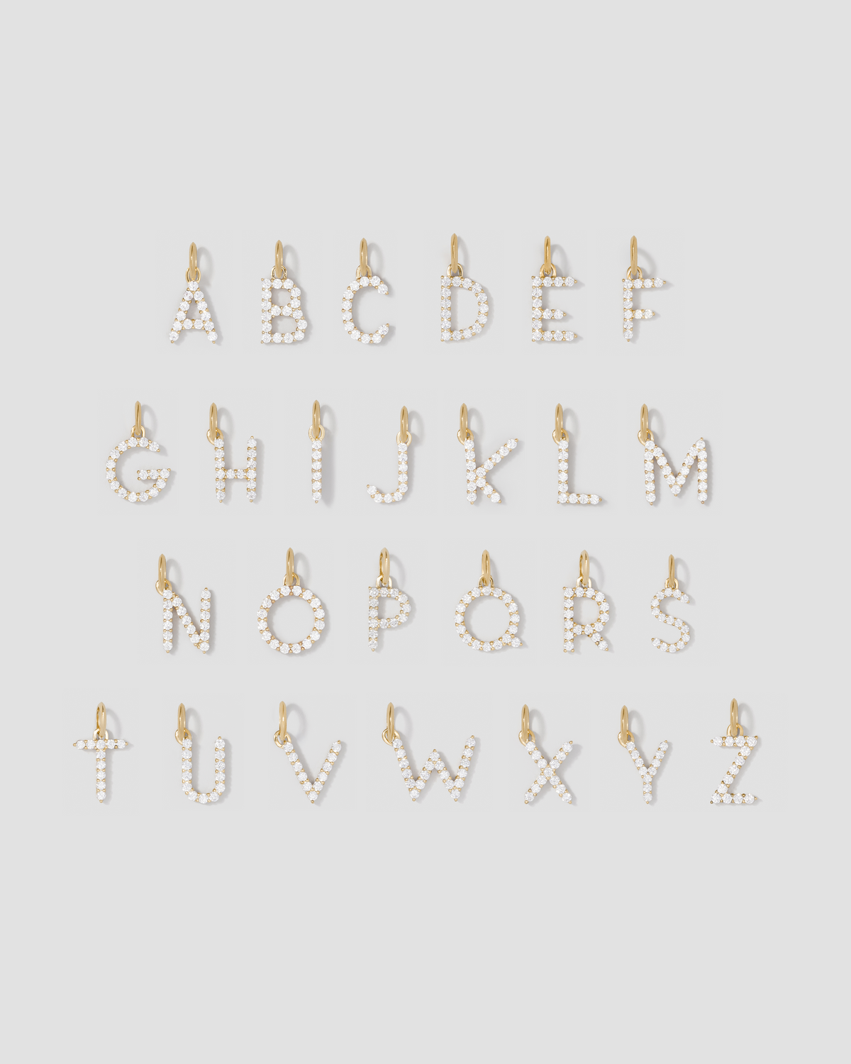 Medium Floating Diamond Minimal Block Letter