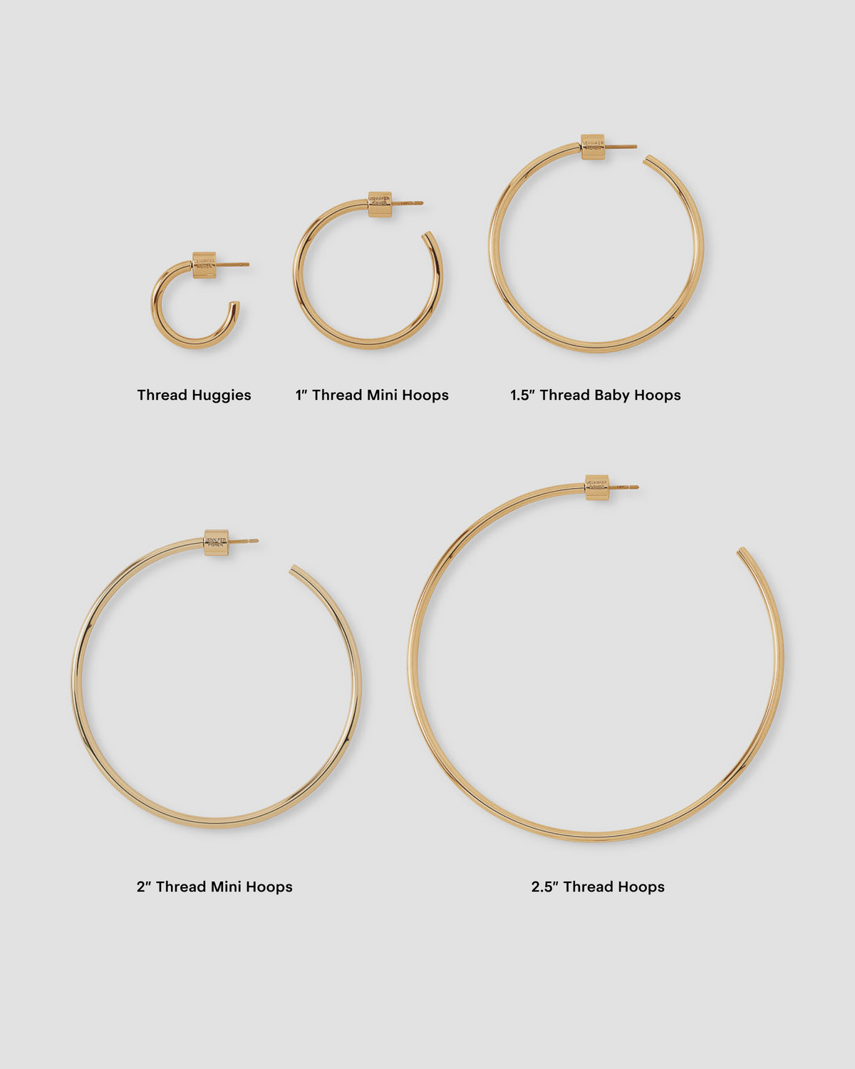 1.5" Thread Baby Hoops earring - styled on model | gold hoop earrings