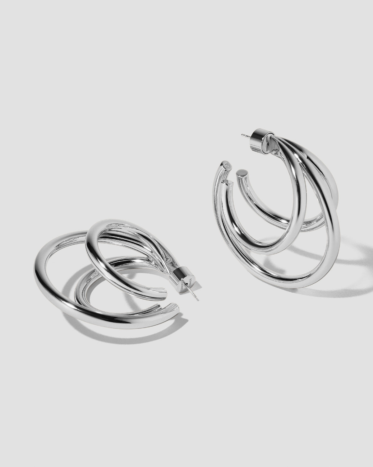 1.5" Triple Lilly Baby Hoops earring - worn look | gold hoop earrings for women