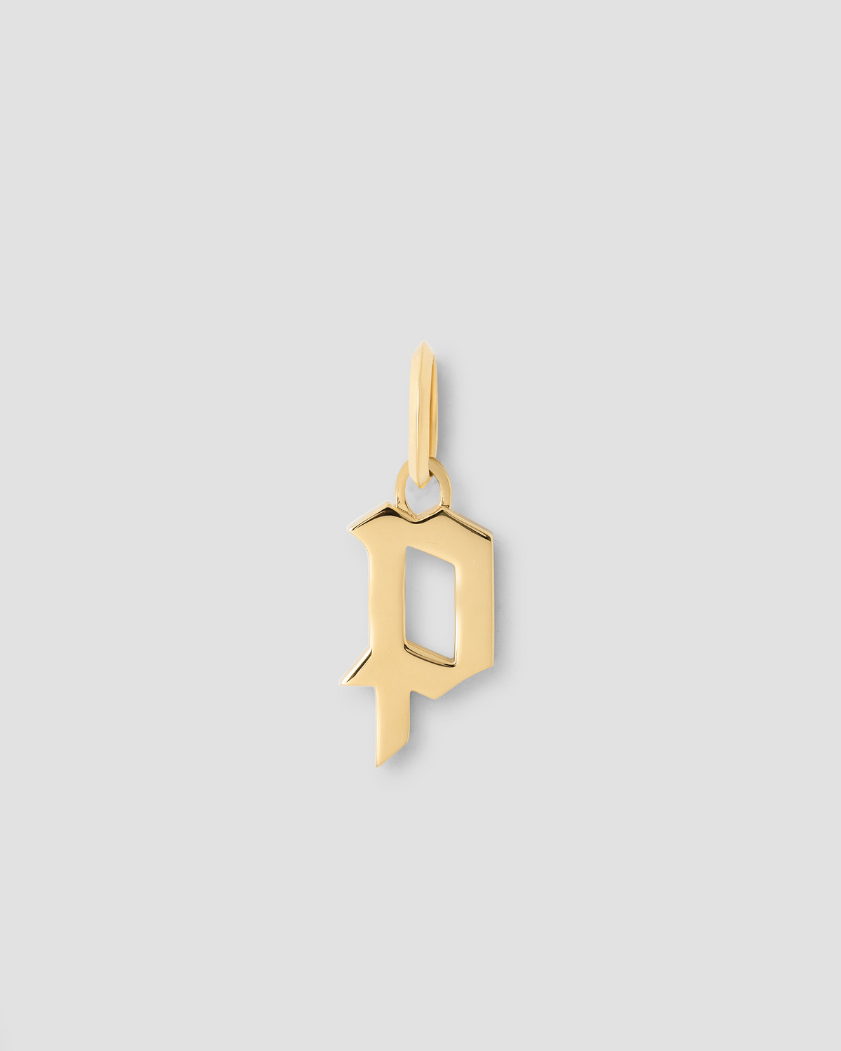 Lower Case Gothic Letter Charm in 14K Yellow Gold 14K gold charm - worn look | charm necklaces