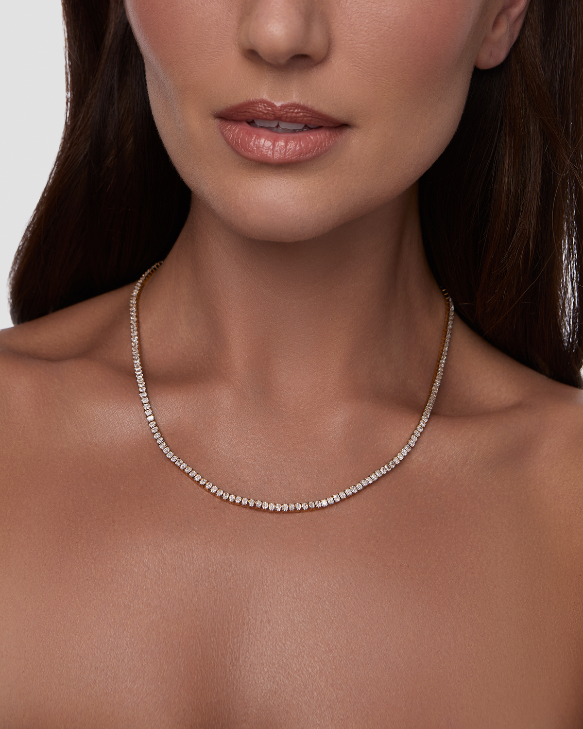 Radiant Cut Lab Diamond Tennis Necklace