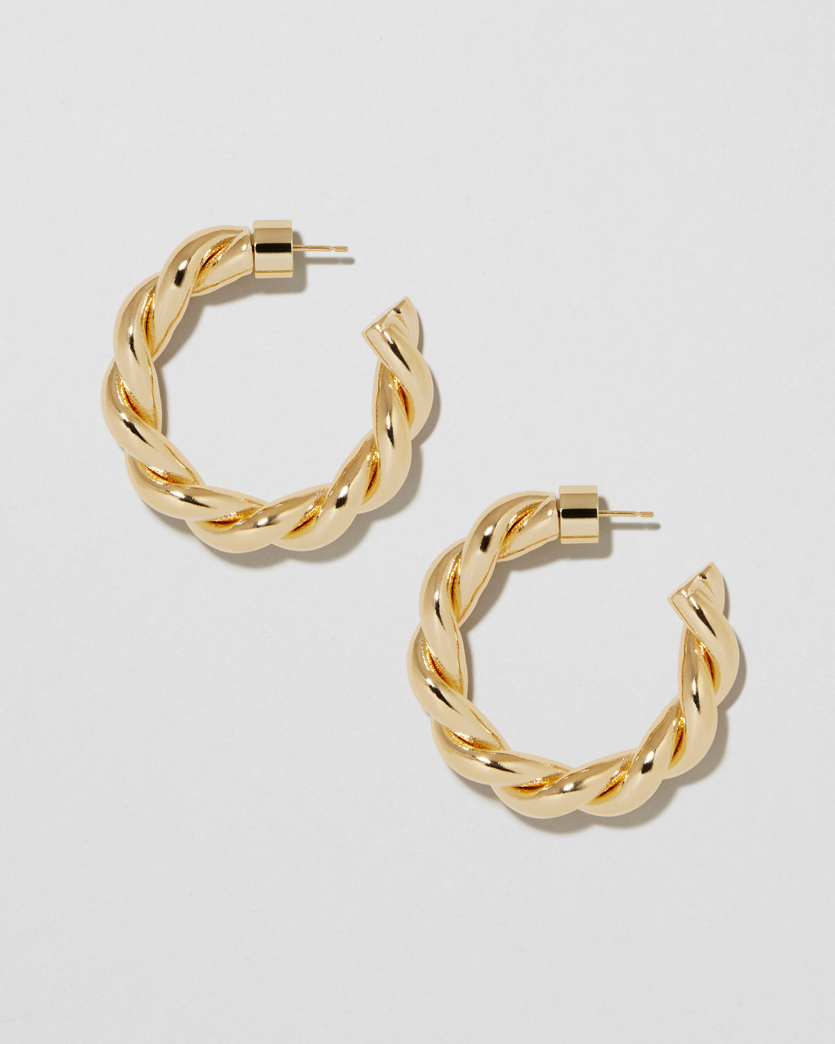 1" Twisted Lilly Mini Hoops earring - close-up detail | gold small hoop earrings