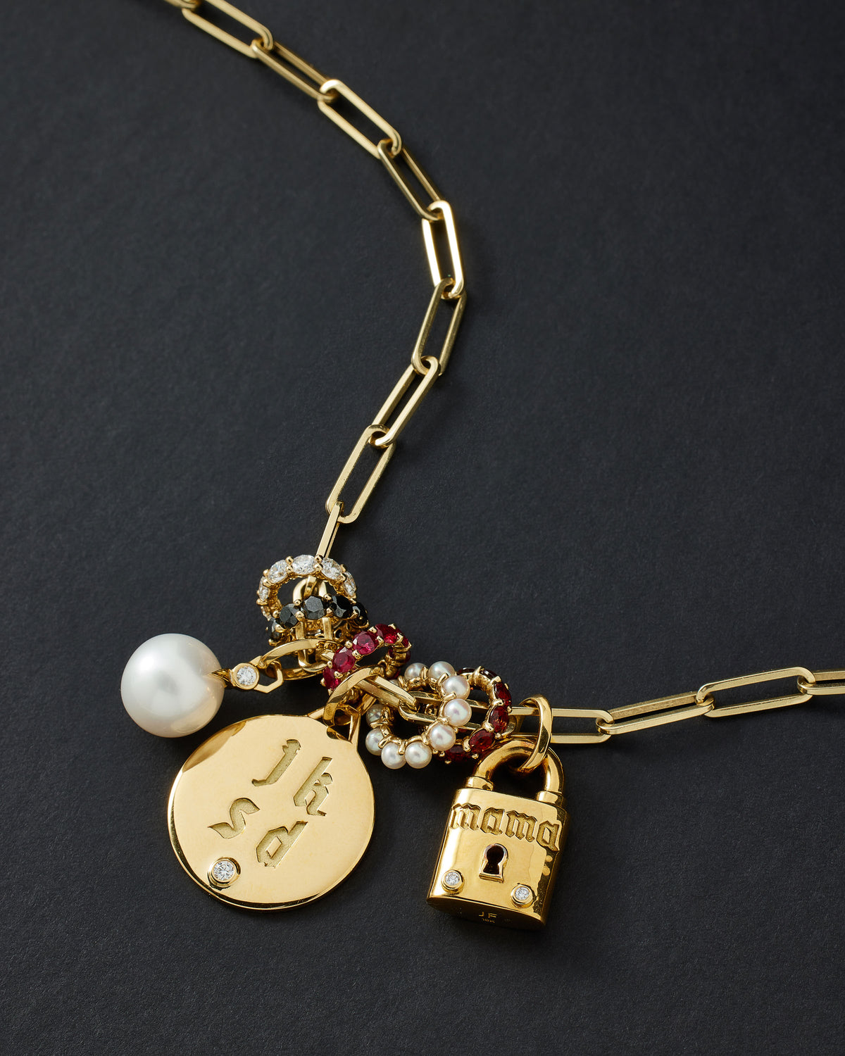 Eternity Bead charm - front view | gold charm necklace
