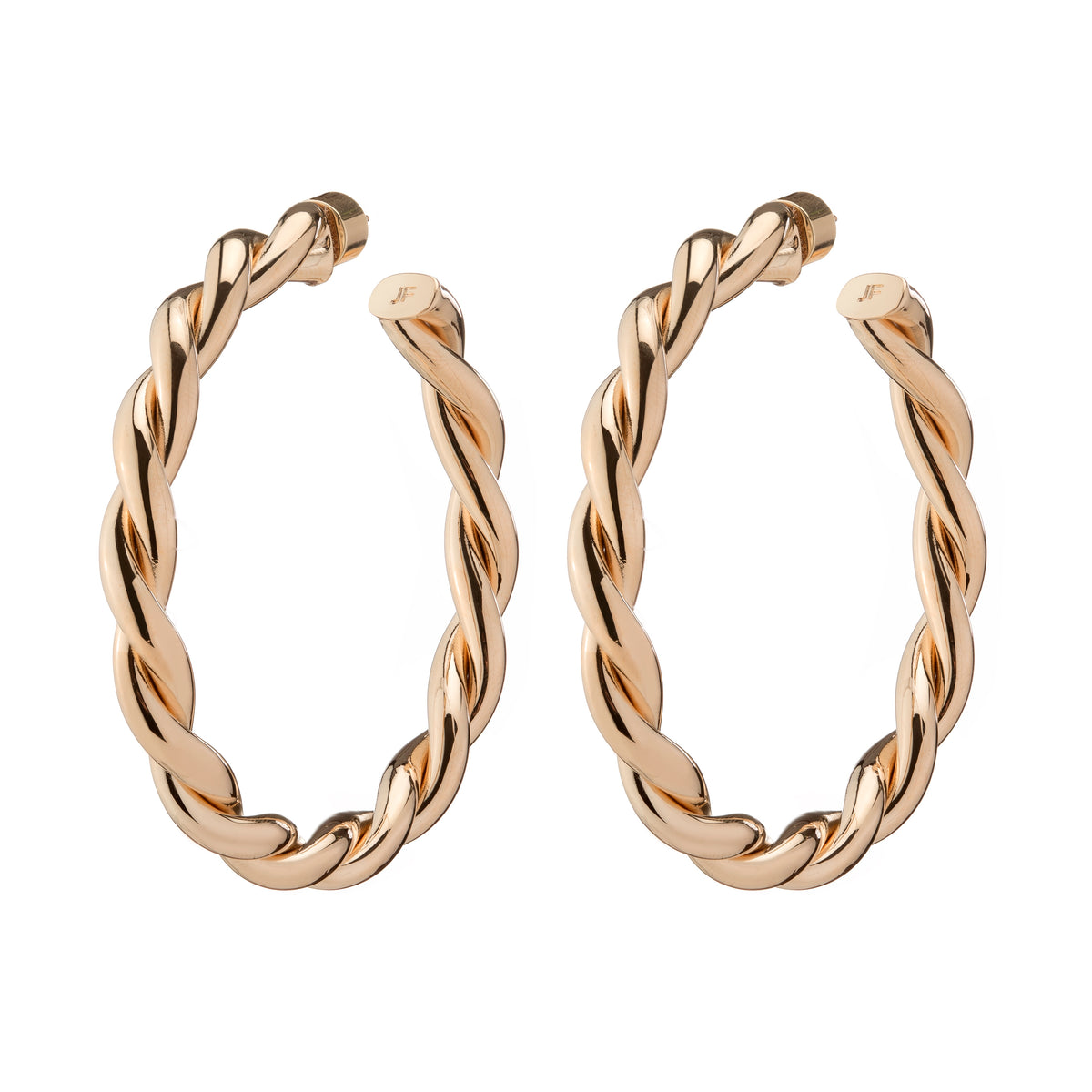 2" Twisted Lilly Hoops gold earring - styled on model | hoop earrings