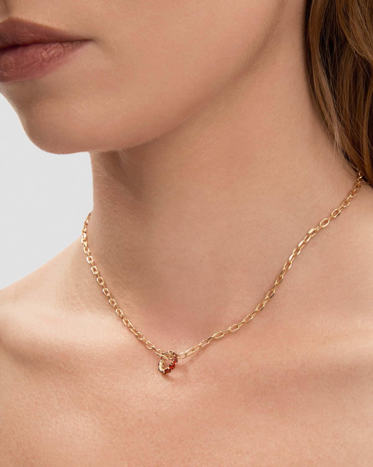 Eternity Bead charm - alternate angle | gold charm necklace