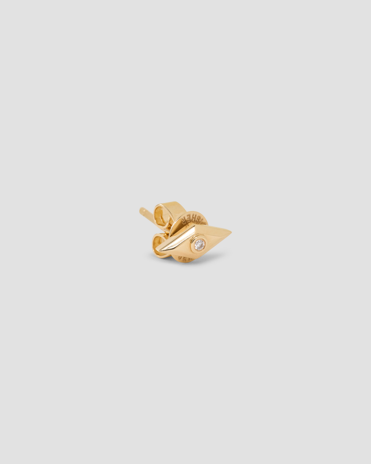 Evil Eye Stud earring - styled on model | womens gold earrings
