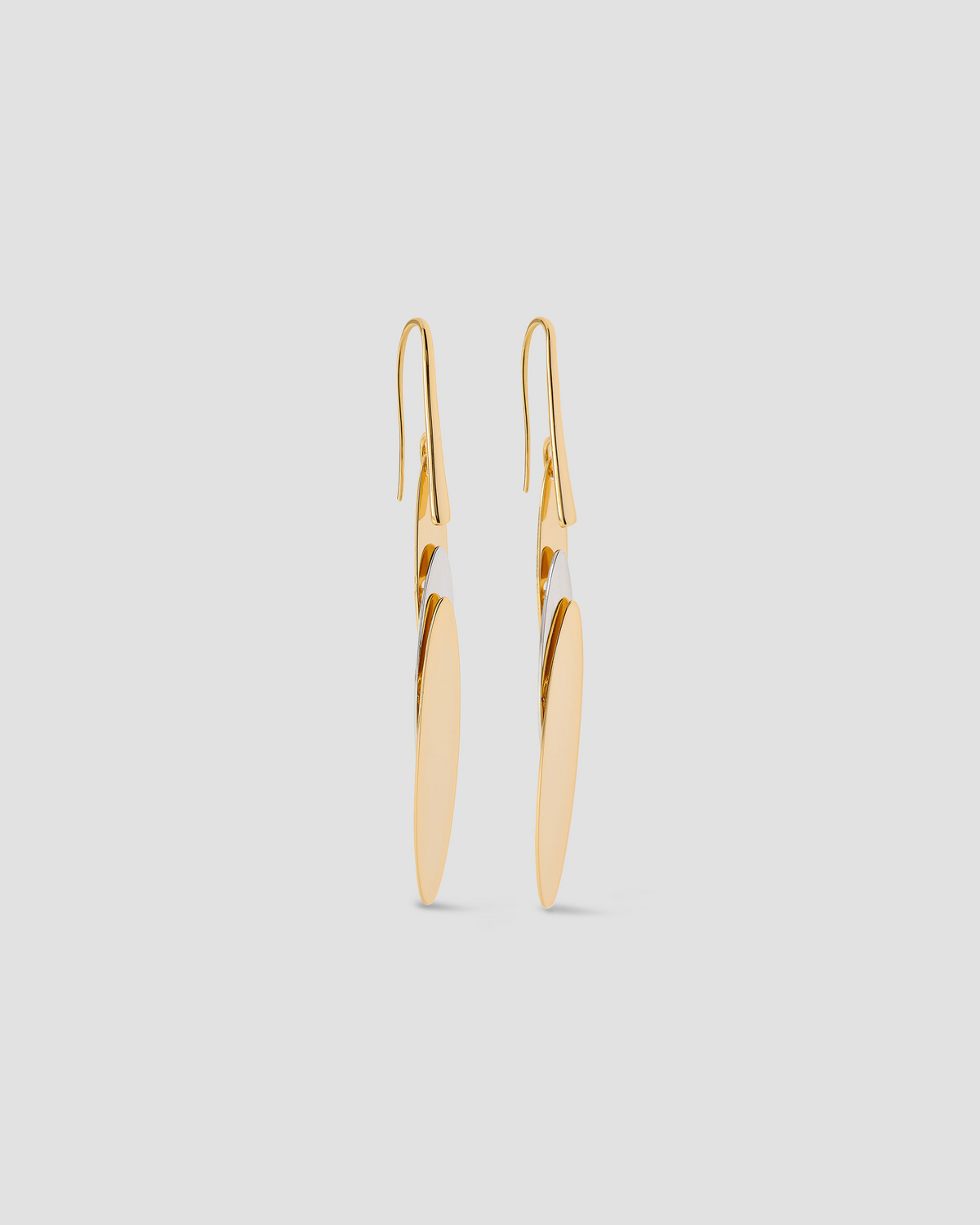 Short Feather Earrings earring - styled on model | 14k gold earrings