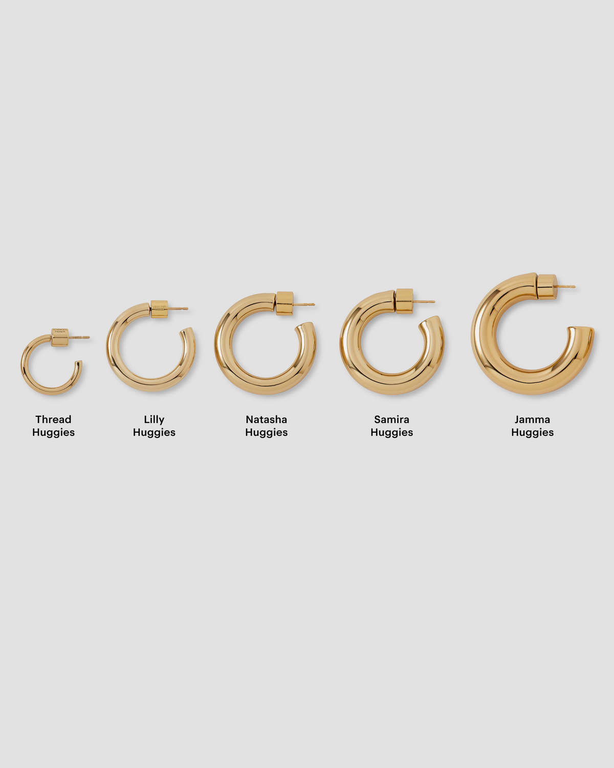 Thread Huggies earring - side view | gold threader earrings