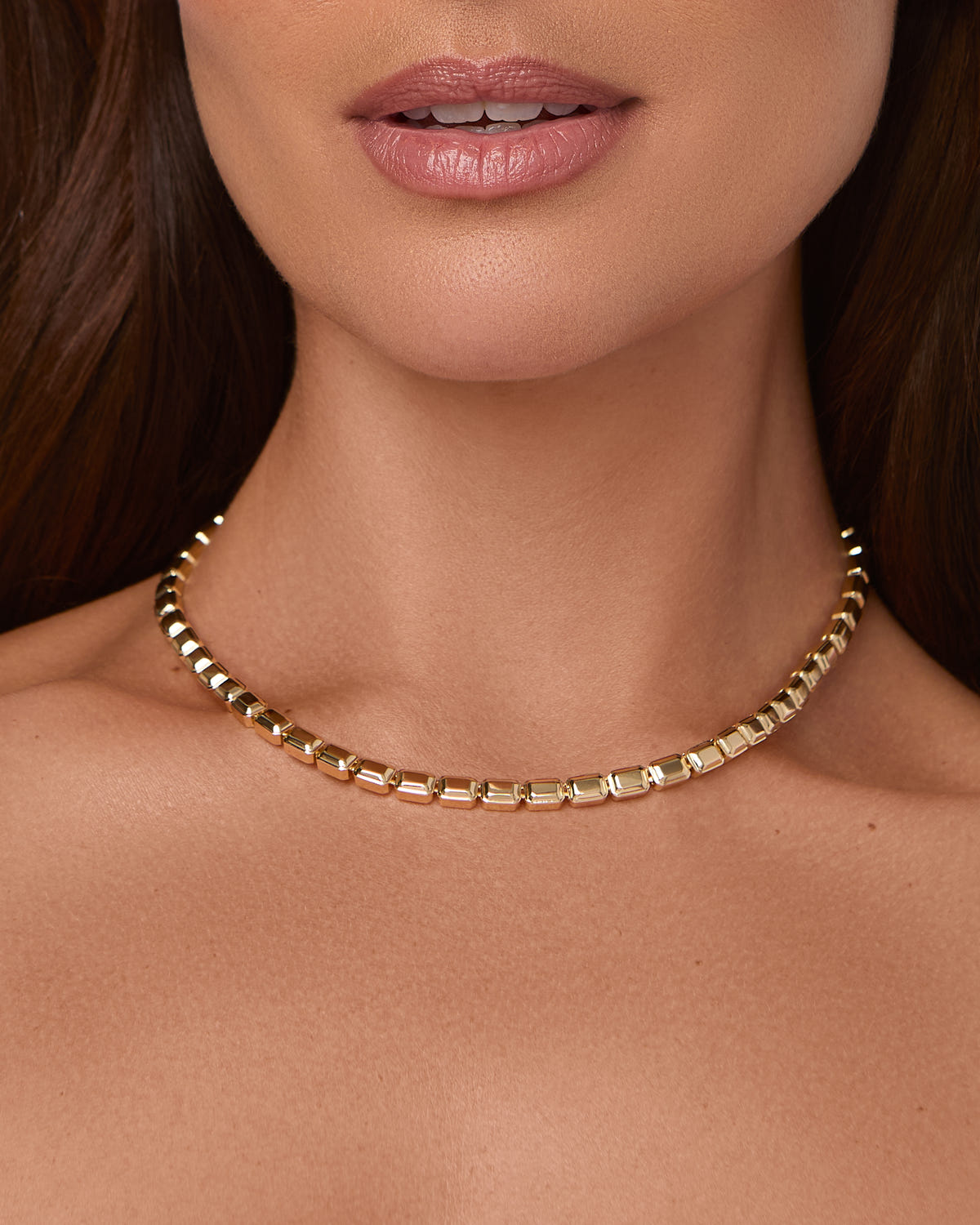 Small Metal Emerald Necklace