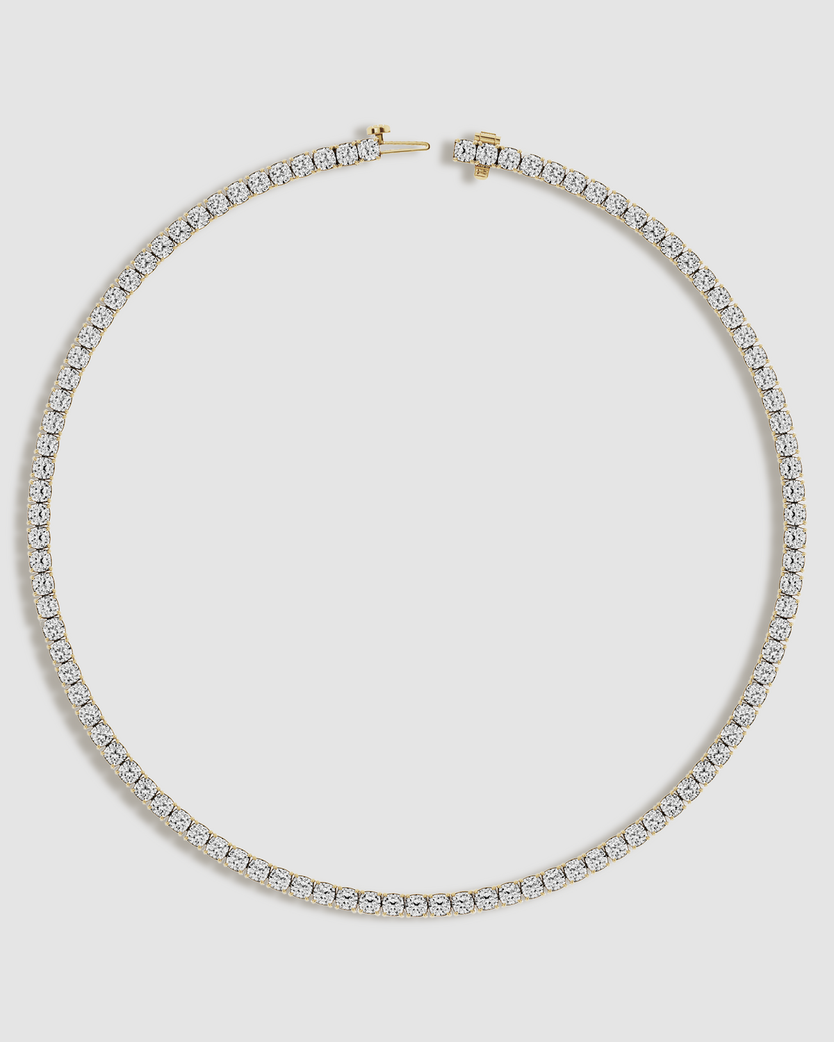 JF Lab - Cushion Cut Choker gold necklace - styled on model | lab grown diamond necklace