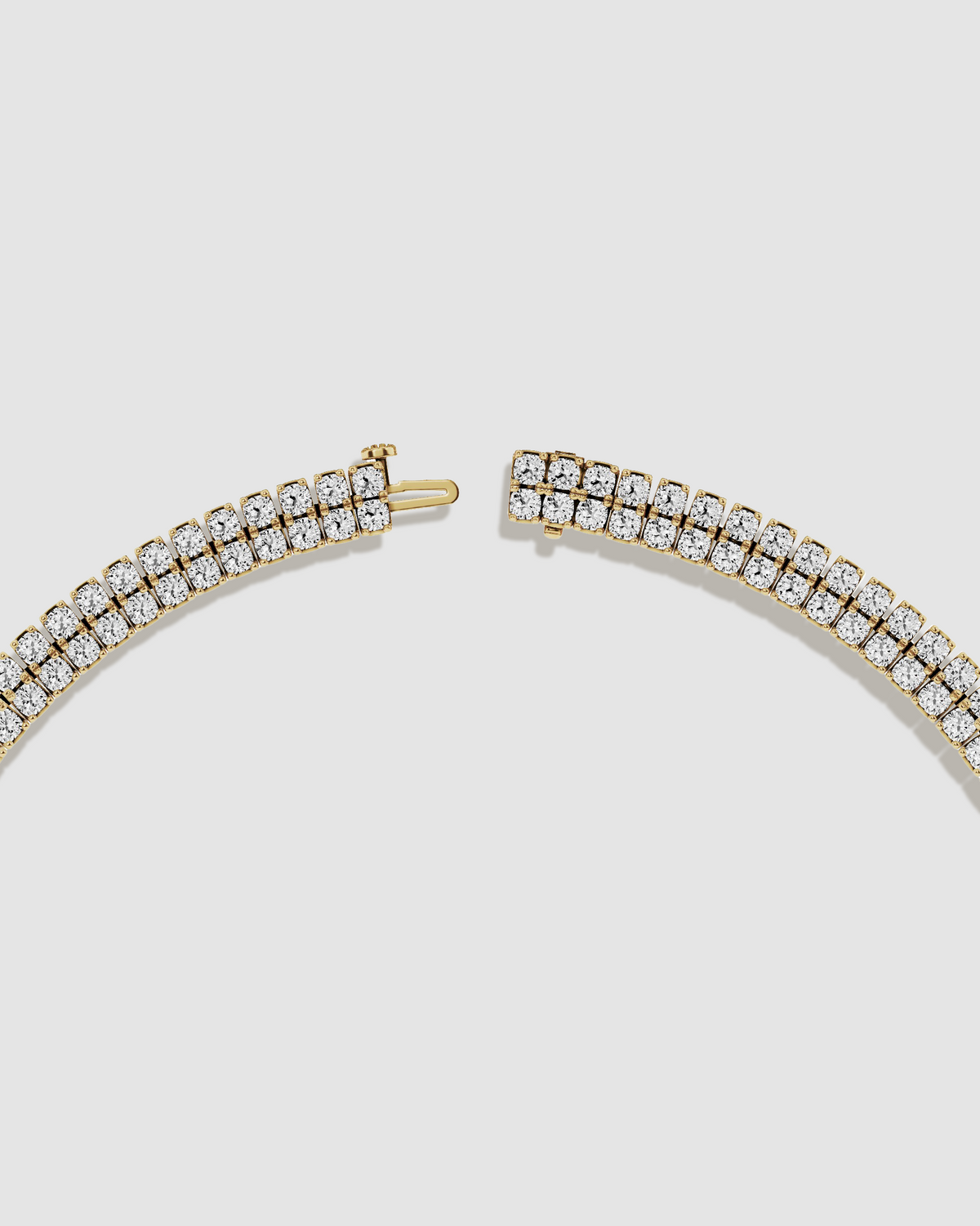 JF Lab - Cushion Cut Double Choker gold necklace - styled on model | lab grown diamond necklace
