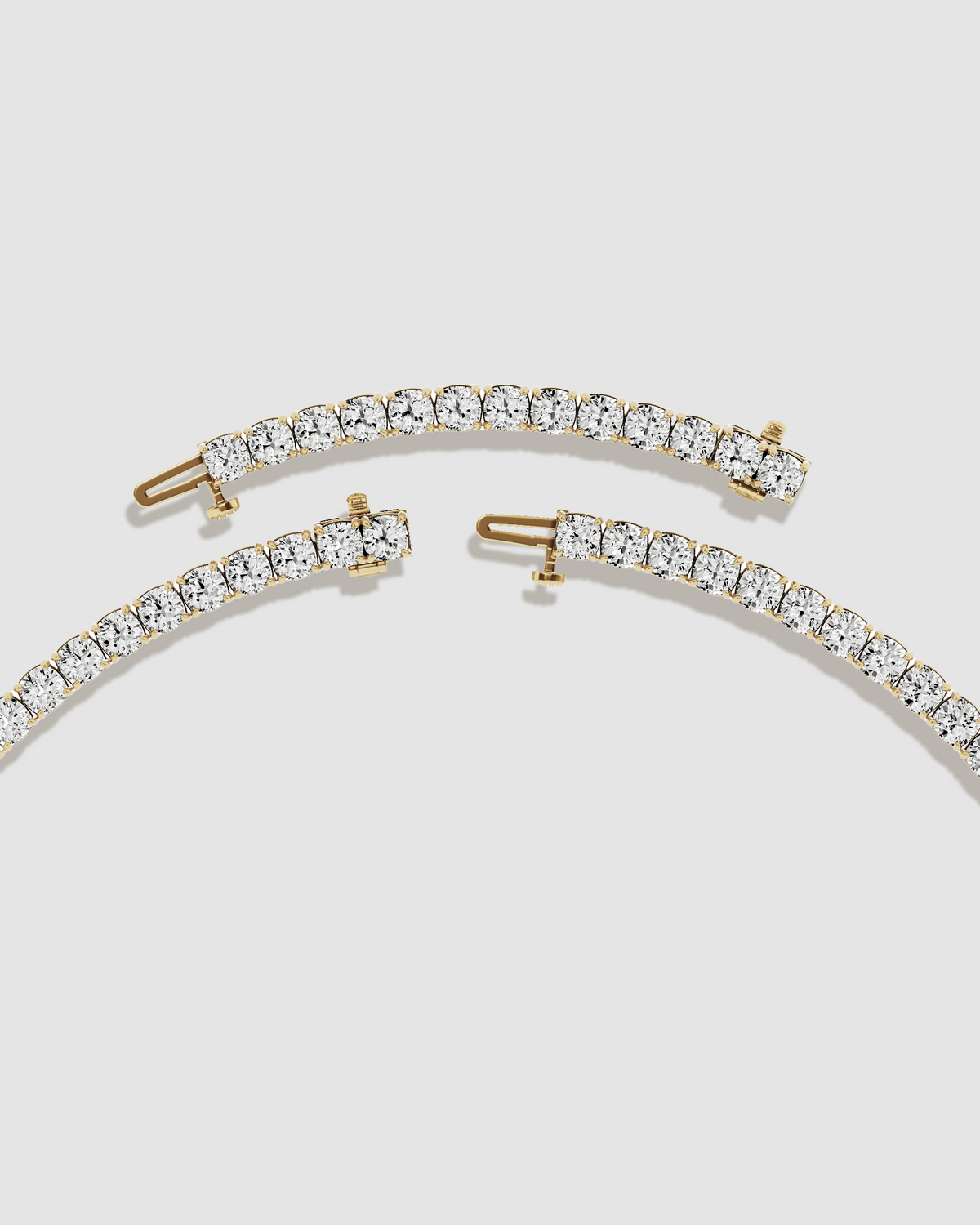 JF Lab - Cushion Cut Tennis Necklace gold necklace - alternate angle | lab grown diamond necklace