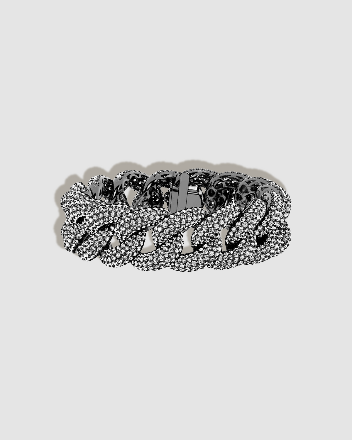 JF Lab - Pavé Diamond Cuban Link Bracelet - alternate angle | female gold bracelet