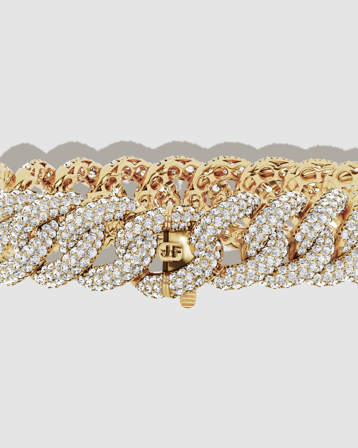 JF Lab - Pavé Diamond Curb Link Bracelet - styled on model | gold bracelets for women