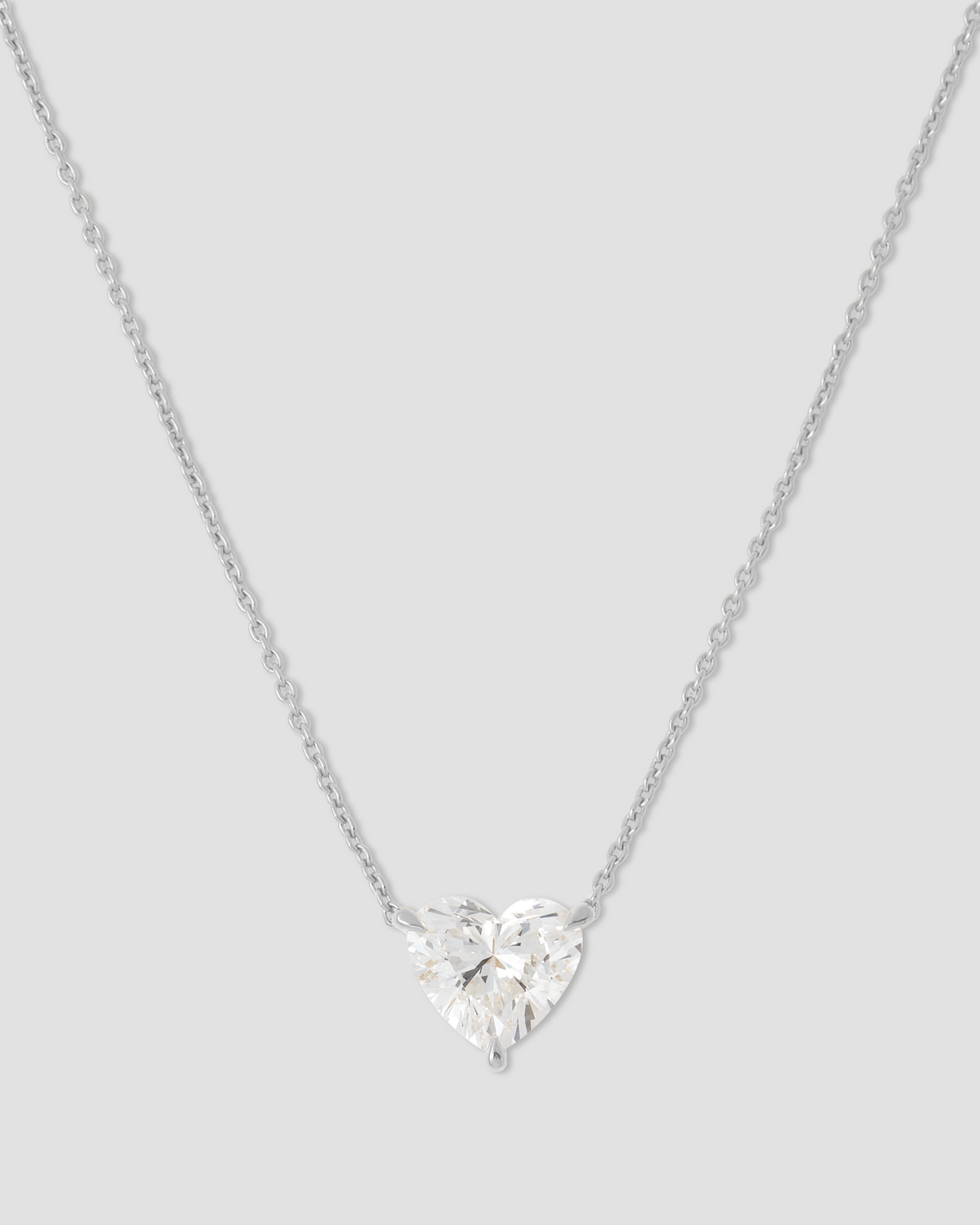 Floating Lab Diamond Heart Pendant Necklace gold necklace - worn look | lab grown diamond necklace