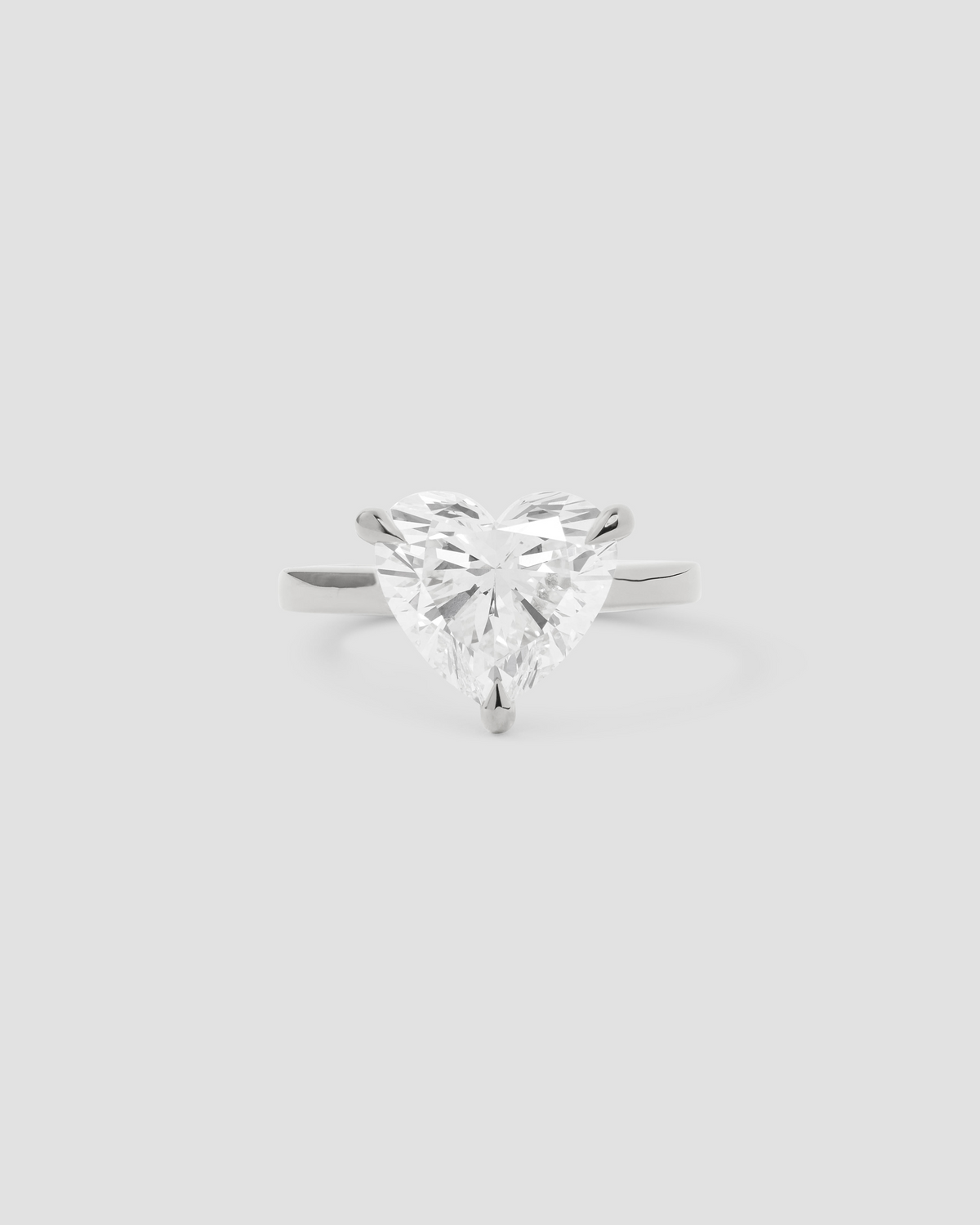 Floating Lab Diamond Heart Ring gold ring - side view | lab grown diamond jewelry