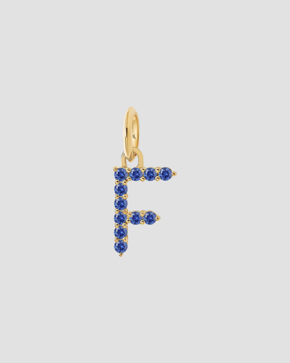 Medium Floating Sapphire Minimal Block Letter