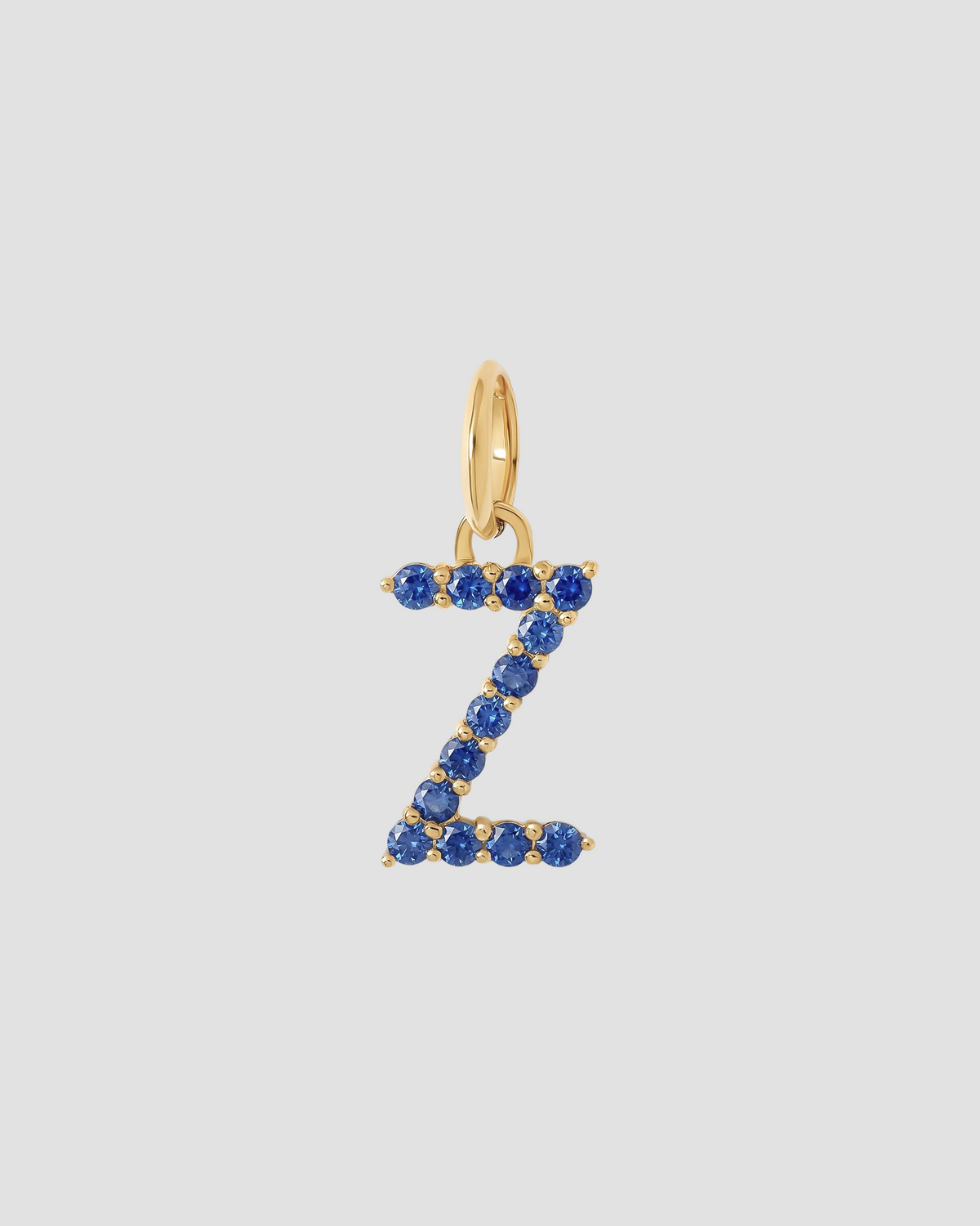Medium Floating Sapphire Minimal Block Letter