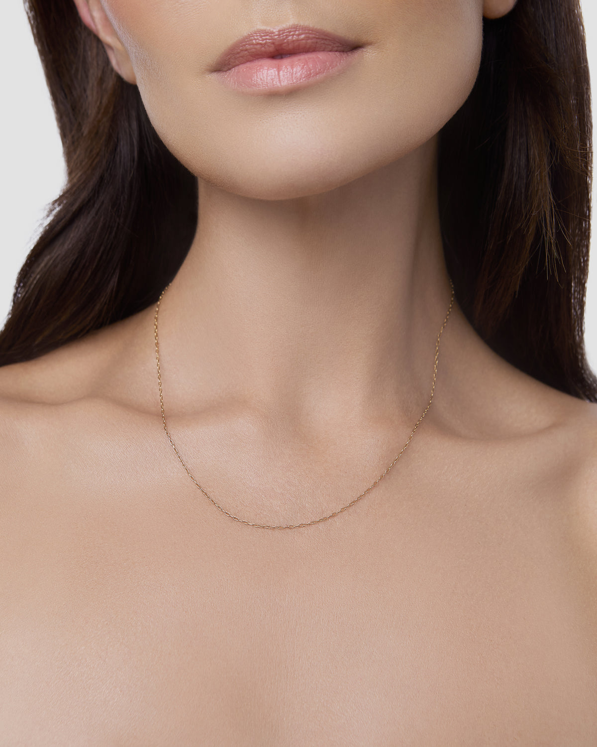 Micro Link Chain necklace - close-up detail | 18k gold chain