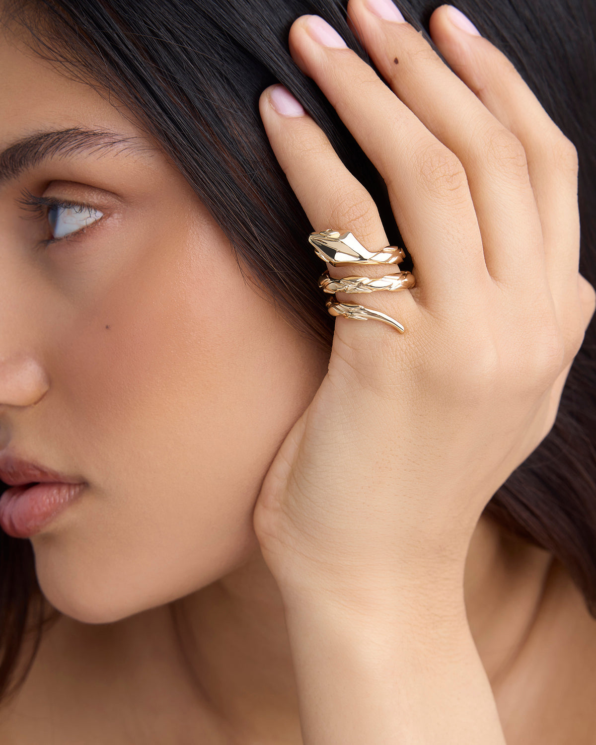 Snake Ring - styled on model | womens gold rings