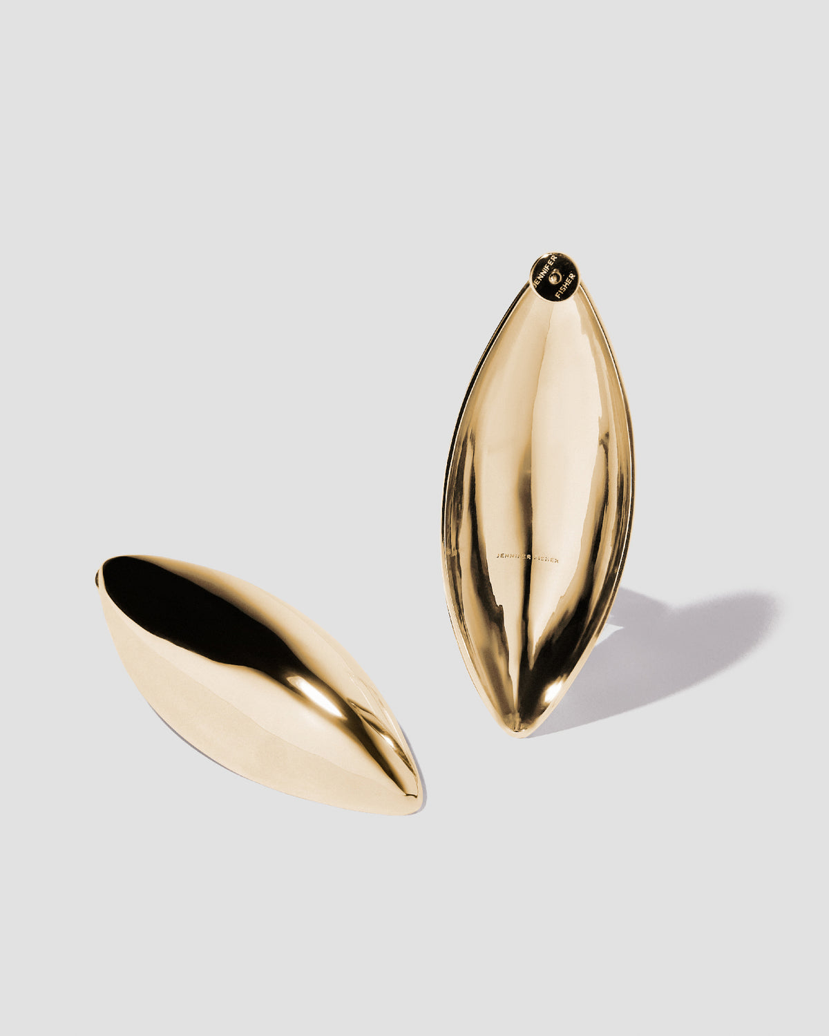 Puffy Dagger Earrings - close-up detail | gold earrings