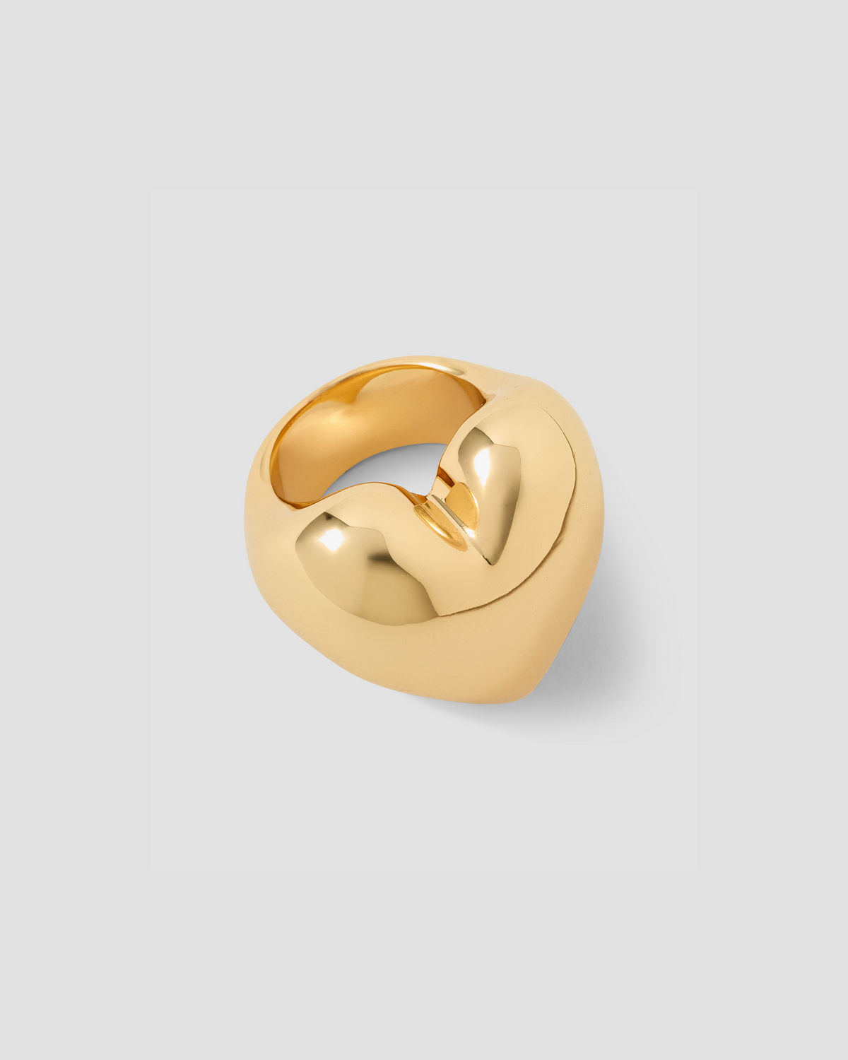 Puffy Heart Ring ring - front view | gold rings for women