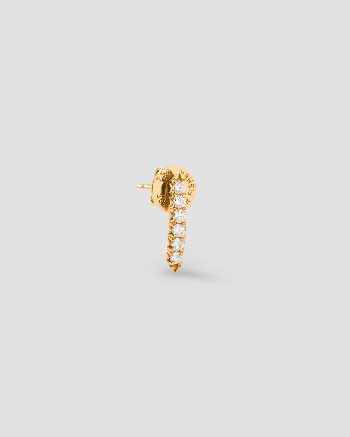 Essential Pin Earrings With Pavé White Diamonds in 18K Gold 18K gold earring - alternate angle