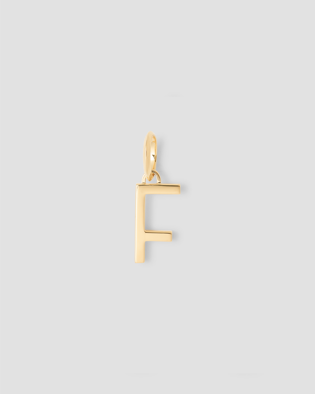 Minimal Block Letter Charm in 14K Yellow gold charm - alternate angle | custom charm necklace